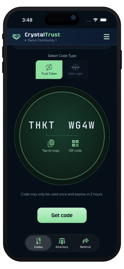 CrystalTrust app screenshot